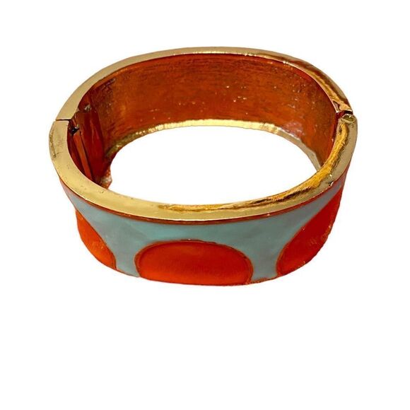 Turquoise & Orange Latch Bracelet offers great pop of color! - Picture 5 of 5